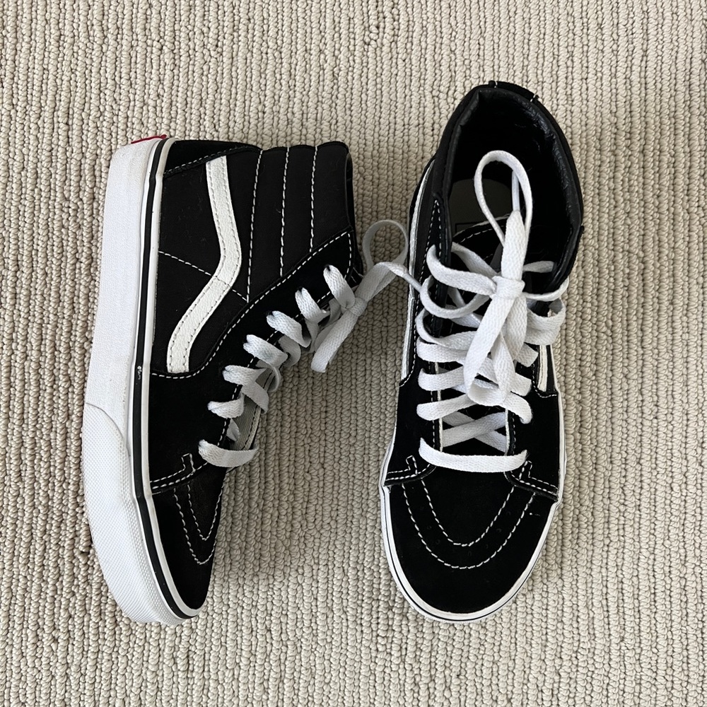 Vans Sk8 hi high top black suede sneakers